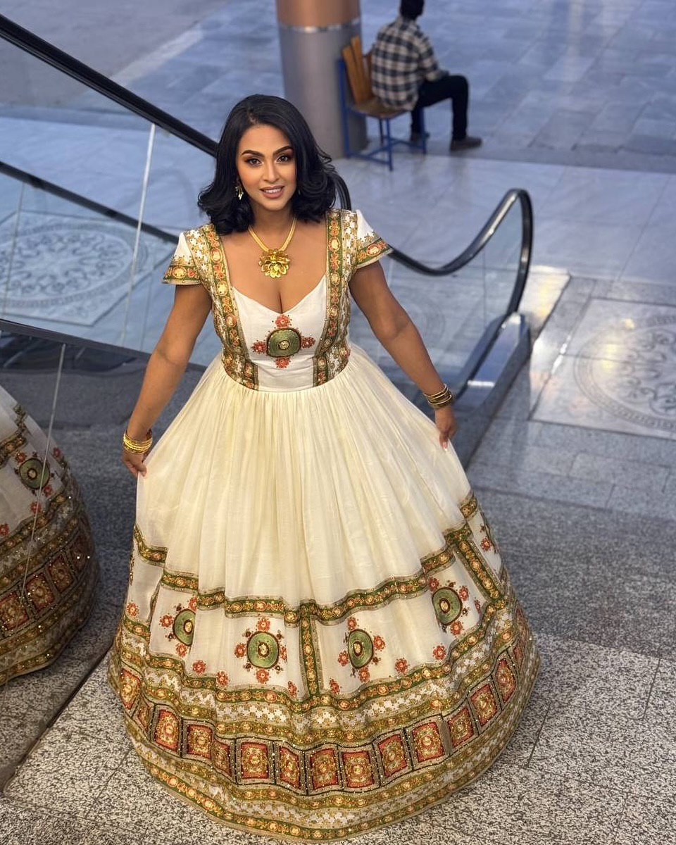 NANCY MATCHING HABESHA COUPLE OUTFIT | ETHIOPIAN TRADITIONAL CLOTHING SET | ROYAL HABESHA CLOTH COUPLE OUTFIT