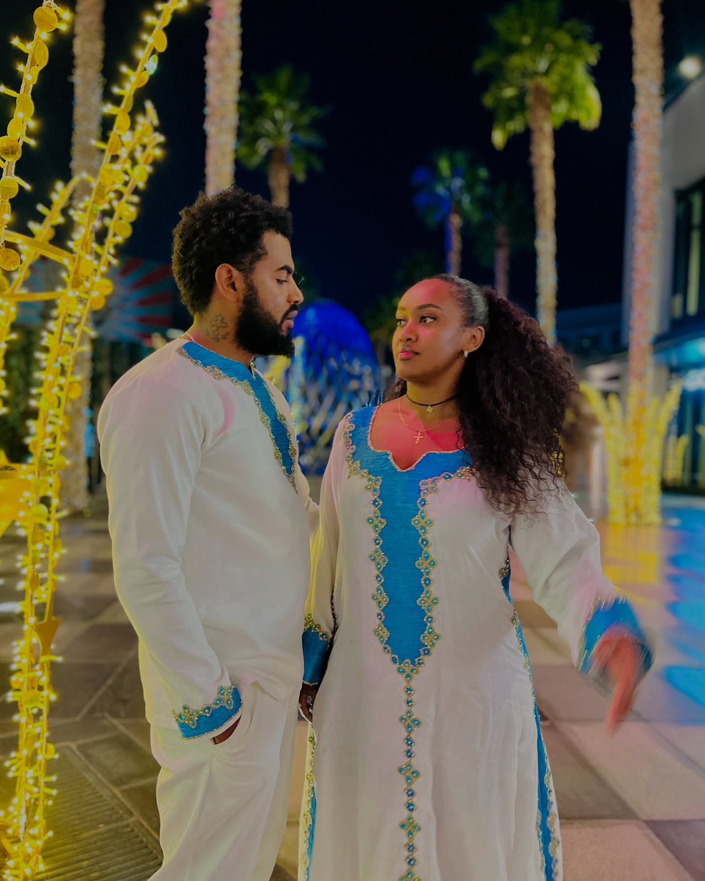 LIYU ETHIOPIAN COUPLE DRESS | HABESHA CLOTHING | CULTURAL MATCHING SET | ERITREAN CLOTHING | ETHIOPIAN COUPLE'S WEAR
