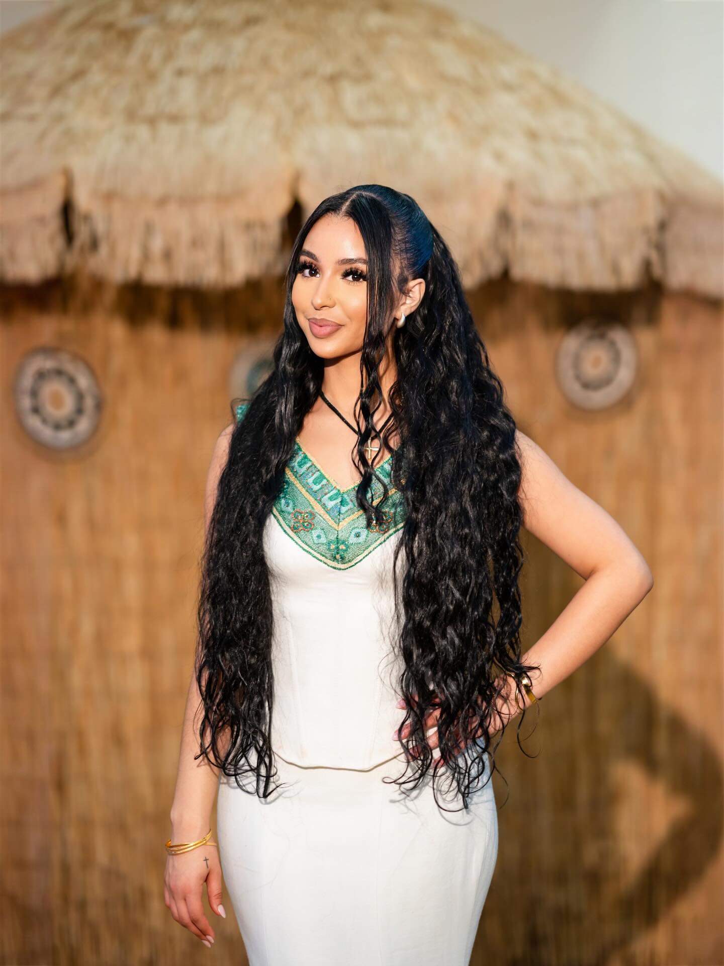 YESHIMEBET SHEPY HABESHA DRESS | SHORT SLEEVE HABESHA KEMIS | ETHIOPIAN TRADITIONAL STYLE
