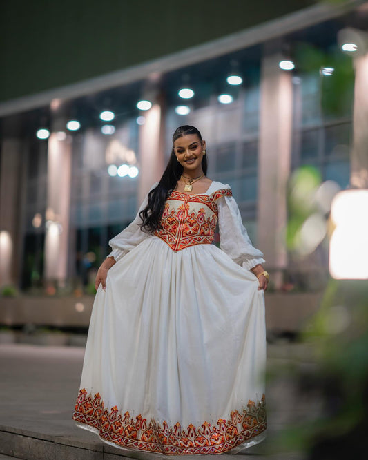 ETHIOPIAN WEDDING DRESS | GOLDEN HABESHA KEMIS ONLINE | TRADITIONAL ETHIOPIAN CLOTHING