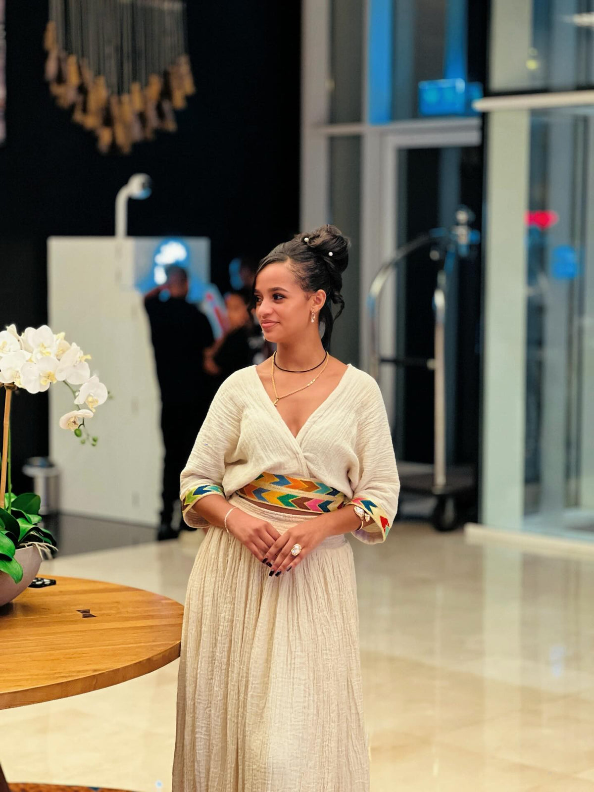 BITSAT VIBRANT EMBROIDERY ETHIOPIAN DRESS | HABESHA KEMIS FOR FESTIVE | HANDWOVEN HABESHA DRESS