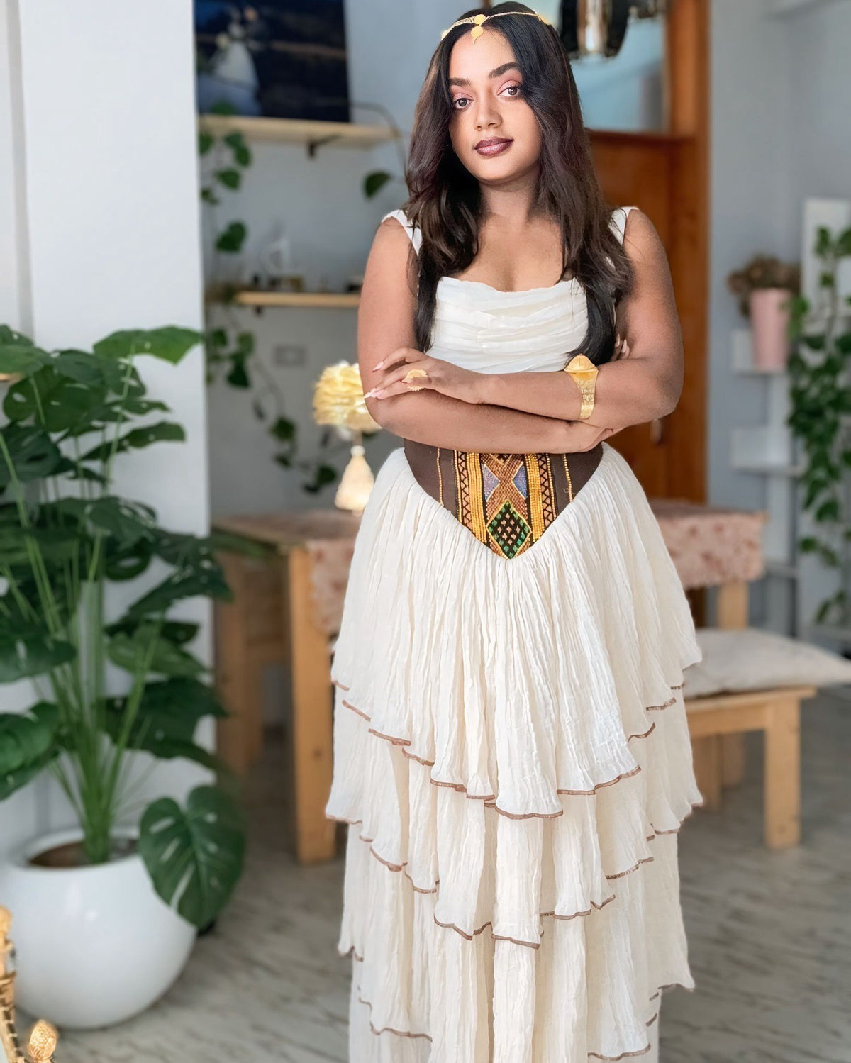 NAZRAWIT HANDWOVEN HABESHA KEMIS | TRADITIONAL ETHIOPIAN CLOTHING | MINIMALIST HABESHA DRESS