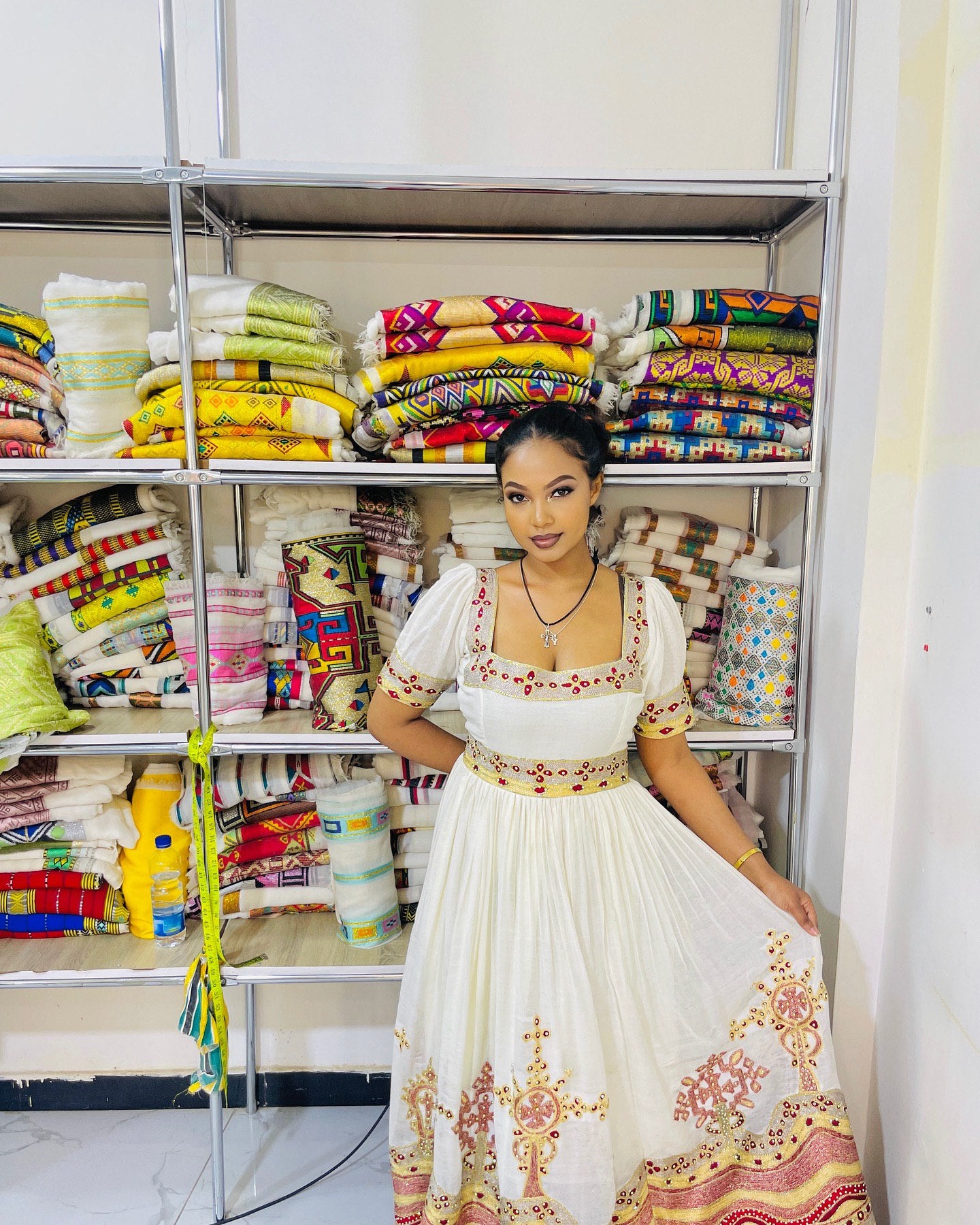 FILO CROSS PATTERN HABESHA DRESS | ETHIOPIAN TRADITIONAL CLOTHING | HABESHA KEMIS FOR EVENT