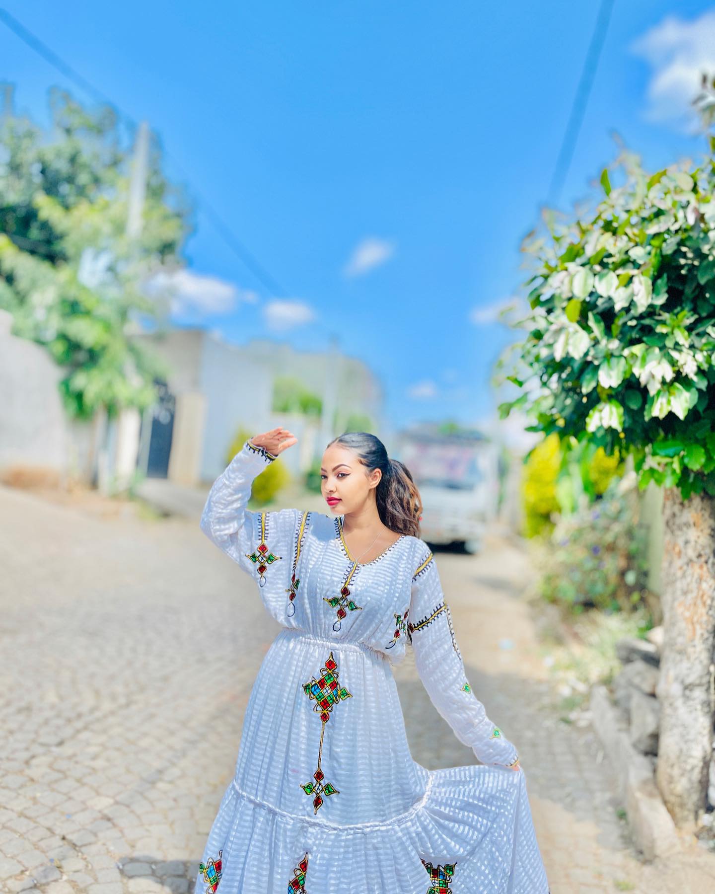 SIMRET SIMPLE DESIGN HABESHA KEMIS | TRADITIONAL ETHIOPIAN DRESS | STUNNING HABESHA DRESS