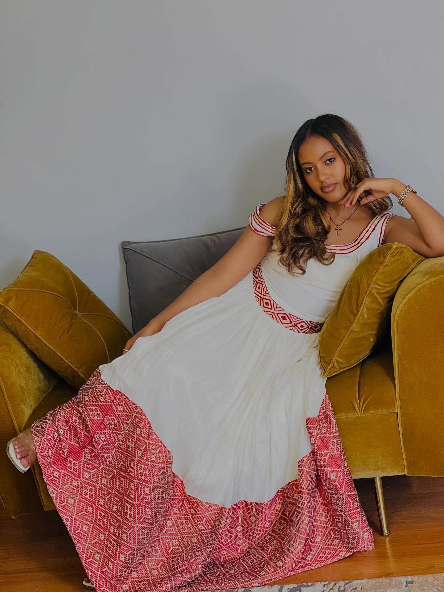 SINAFKSH HABESHA KEMIS | ETHIOPIAN TRADITIONAL DRESS | HABESHA DRESS WITH STYLISH PATTERN