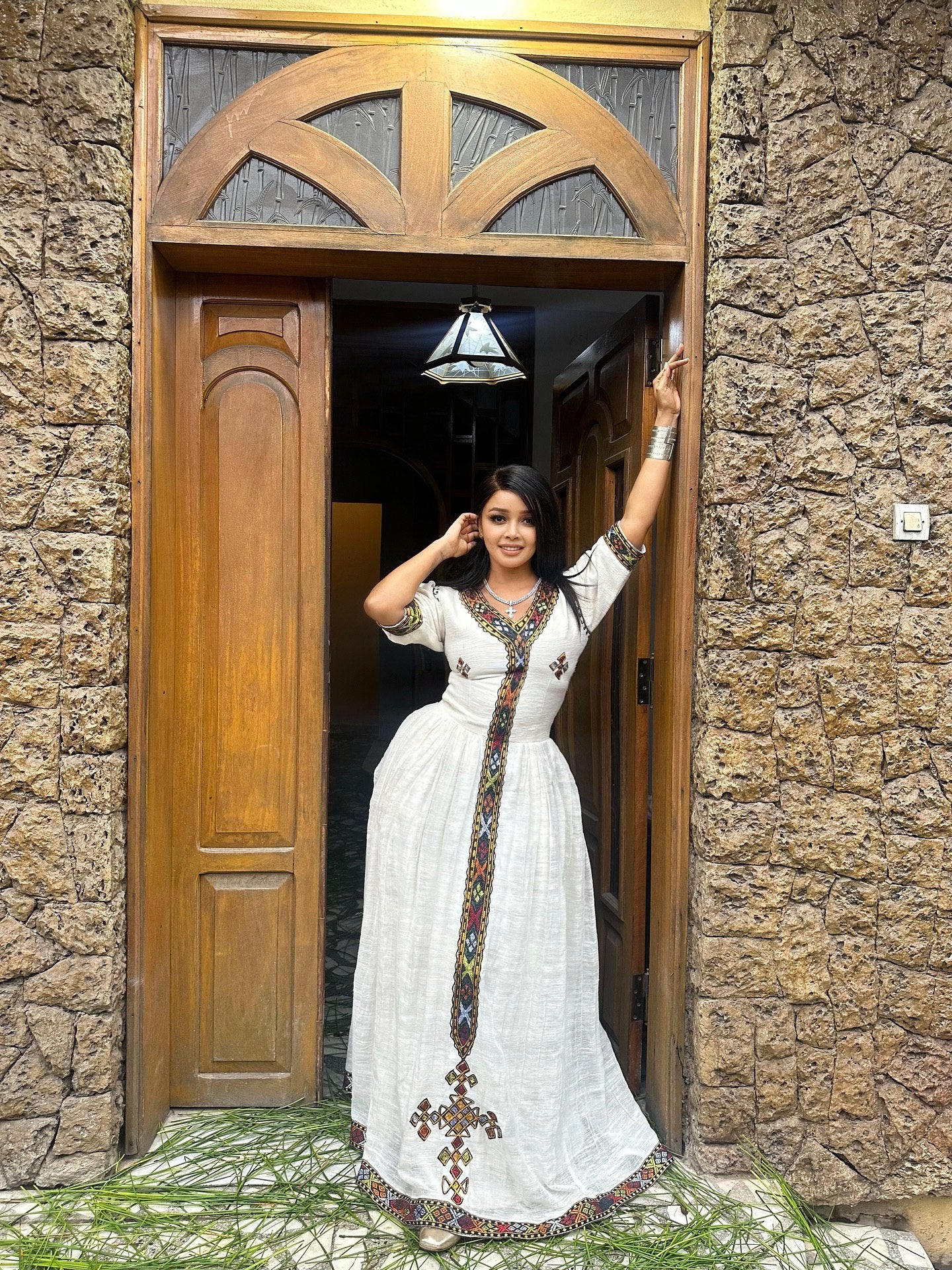 MULTICOLOR EMBROIDERY ETHIOPIAN DRESS – HABESHA KEMIS ELEGANCE