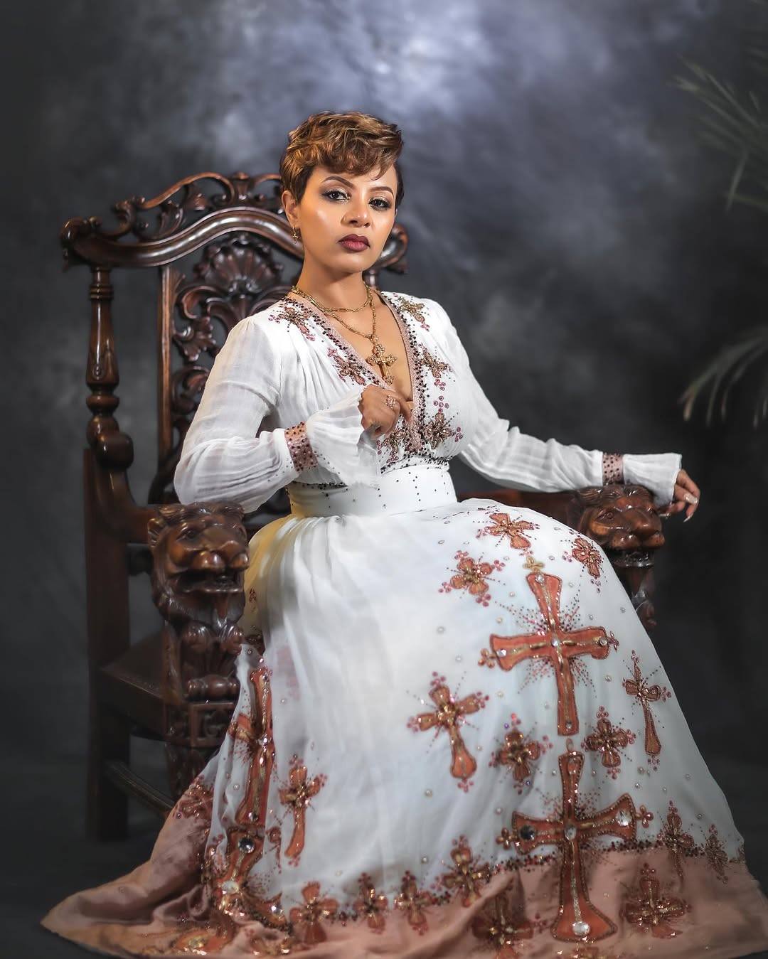 CROSS EMBROIDERY HABESHA WEDDING DRESS – TRADITIONAL ETHIOPIAN CLOTHING ONLINE