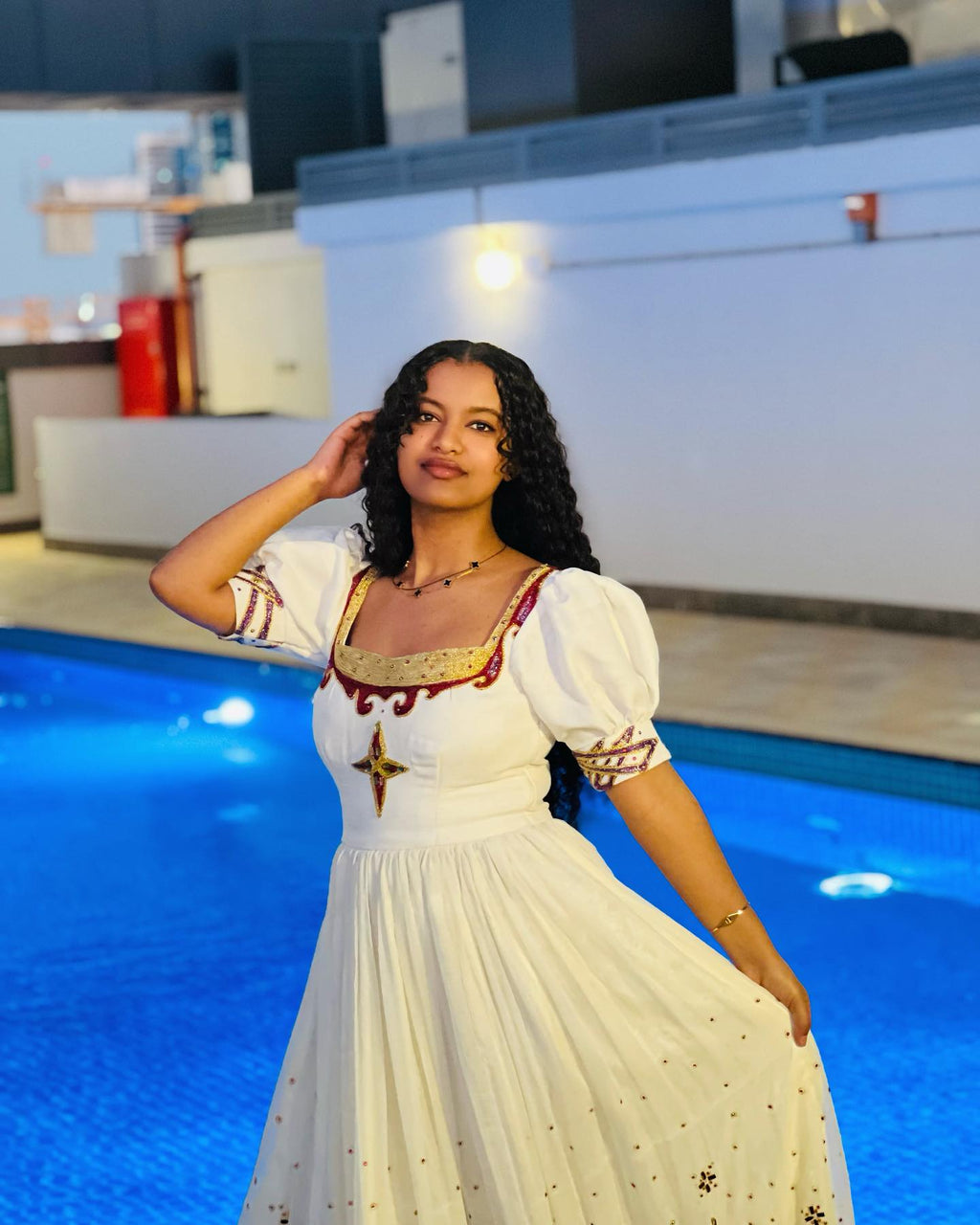 WAGAYE PUFF SLEEVE ETHIOPIAN DRESS | HABESHA KEMIS FOR EVENT | TRADITIONAL HABESHA DRESS