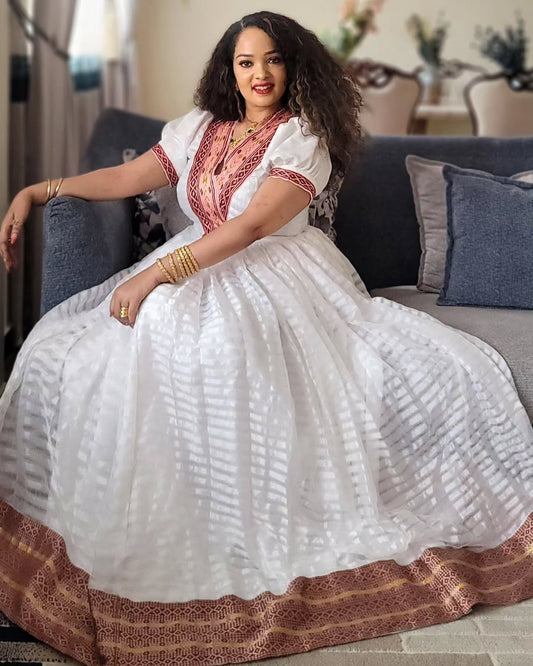 HABESHA DRESS – BEAUTIFUL ETHIOPIAN DRESS MADE FROM TRADITIONAL ETHIOPIAN CLOTHING & HABESHA CLOTH