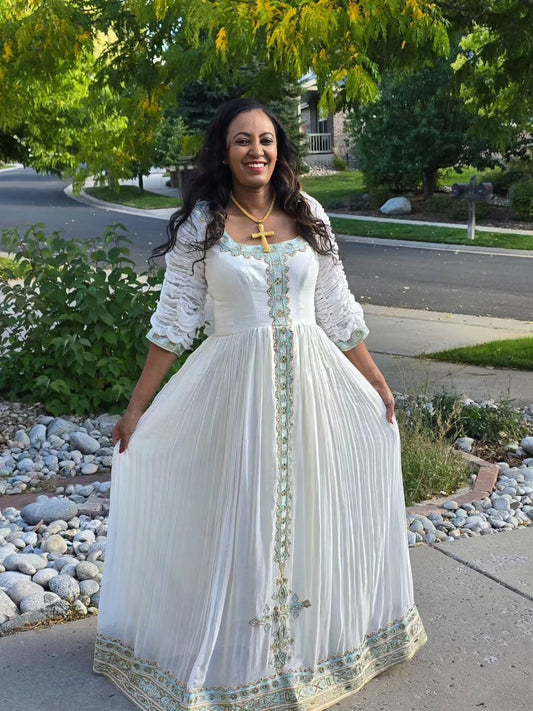 ELEGANT HABESHA DRESS | BEAUTIFUL HABESHA KEMIS INSPIRED BY ETHIOPIAN CLOTHING