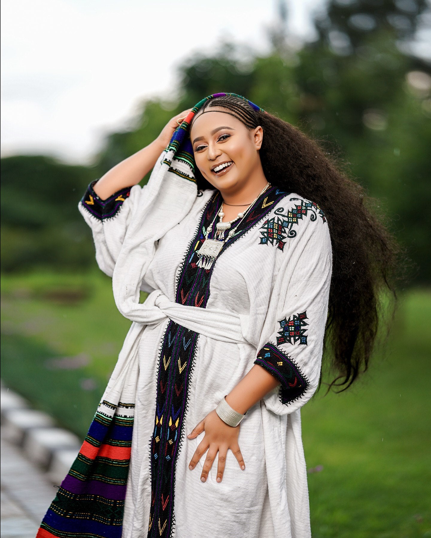 HANDCRAFTED ETHIOPIAN TRADITIONAL DRESS HABESHA KEMIS WITH CLASSIC DETAIL