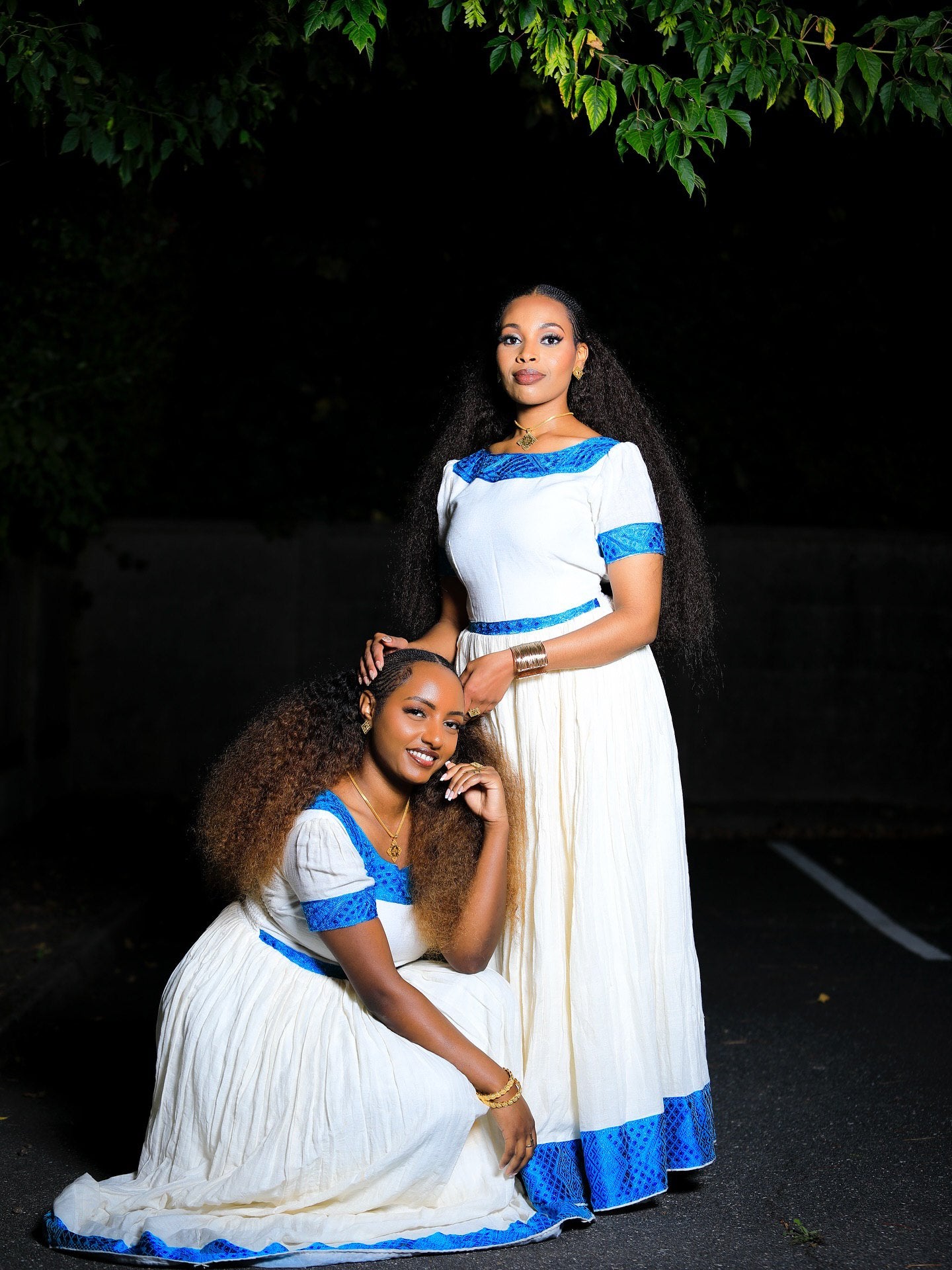 ERGIBE BLUE WOVEN HABESHA KEMIS | GRACEFUL IN TRADITIONAL STYLE | AUTHENTIC HABESHA DRESS