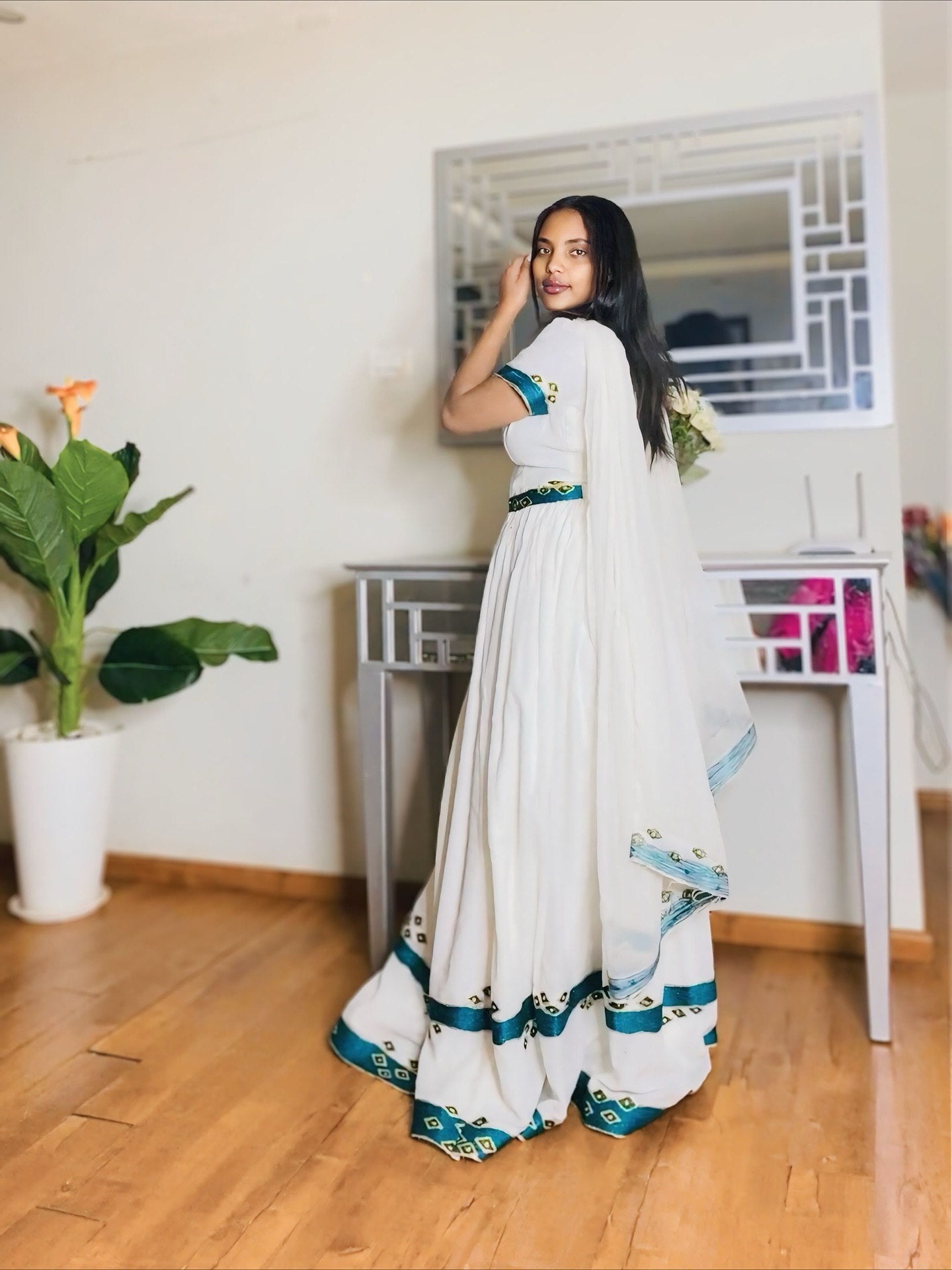 LEMI AUTHENTIC HABESHA DRESS | ETHIOPIAN TRADITIONAL DRESS | HANDWOVEN HABESHA KEMIS