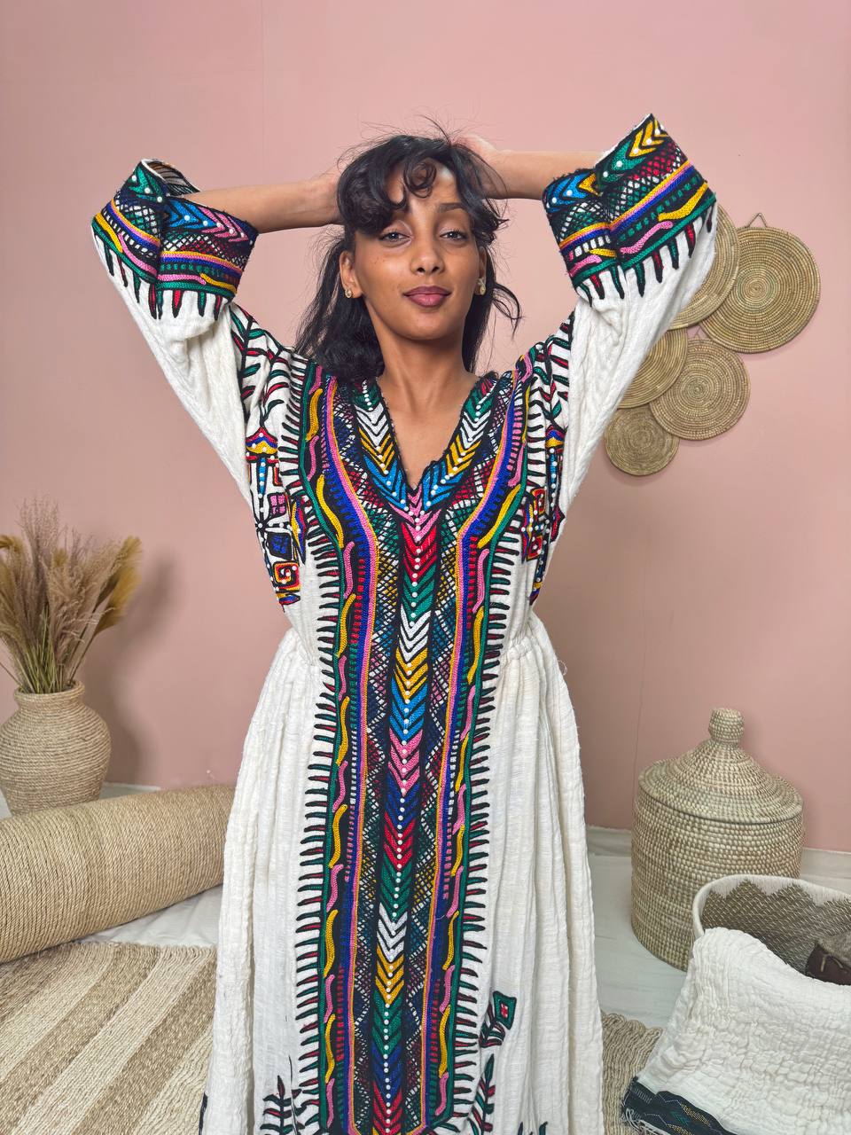 TAYECH HABESHA DRESS | TRADITIONAL ETHIOPIAN DRESS IN BEAUTIFUL DESIGN | MULTICOLOR HABESHA KEMIS