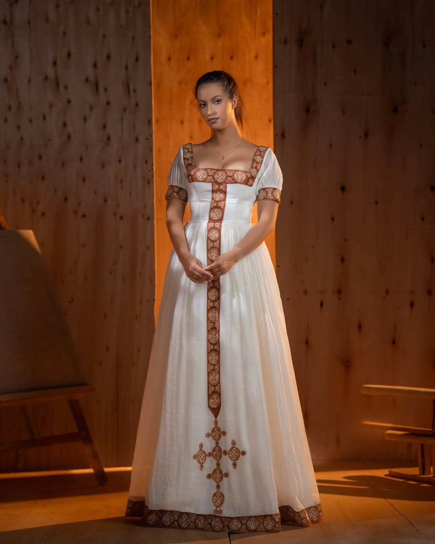 YIMEGNUSH HABESHA DRESS | SHORT SLEEVE HABESHA KEMIS | ETHIOPIAN DRESS COLLECTION