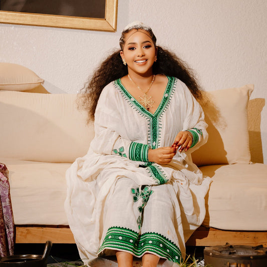 BUY ETHIOPIAN DRESS & HABESHA KEMIS | GOLD & BLACK ETHIOPIAN CLOTHING