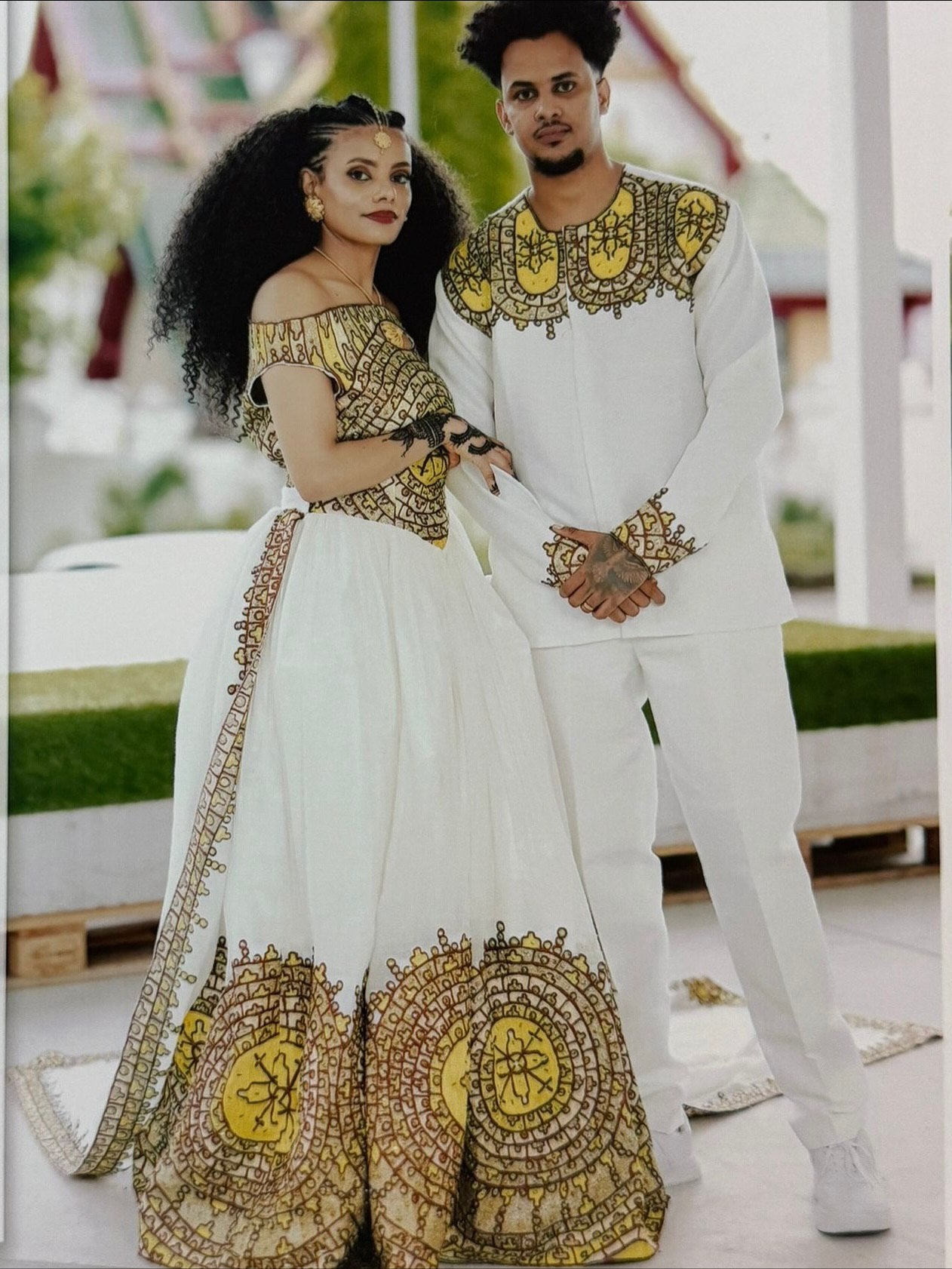 HABESHA KEMIS MATCHING COUPLE OUTFIT TRADITIONAL ETHIOPIAN DRESS