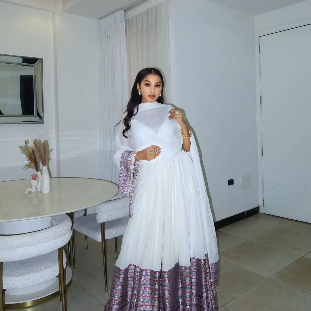 LUXURIOUS HERITAGE HABESHA KEMIS WITH A DISTINCT HABESHA DRESS DESIGN 