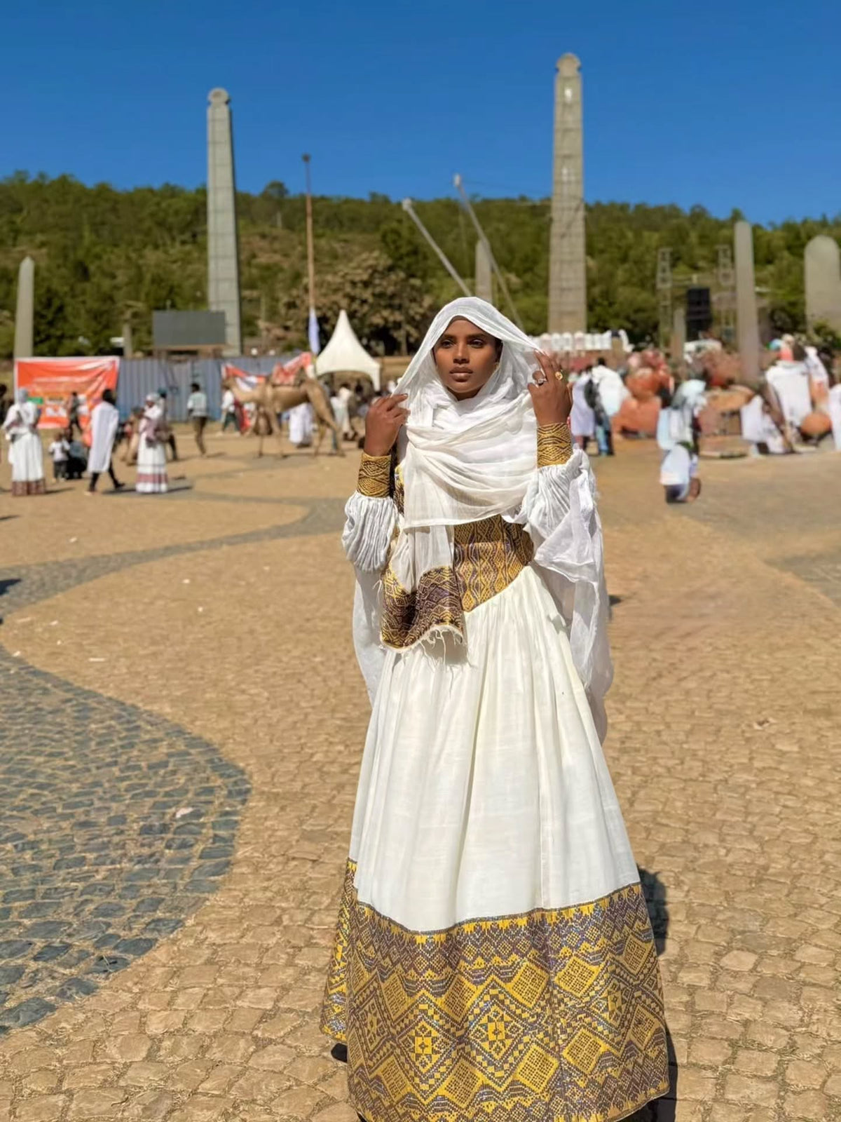 MELKAMAWIT CULTURAL HABESHA DRESS | VIBRANT HABESHA KEMIS | ETHIOPIAN TRADITIONAL DRESS