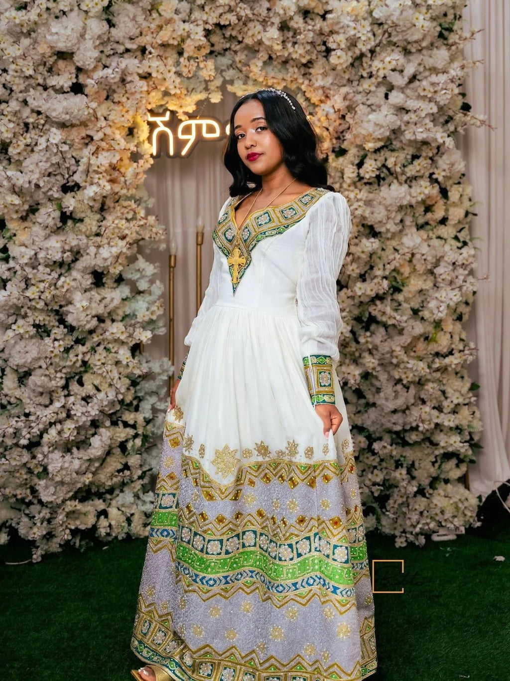 AYU ROYAL CULTURAL HABESHA DRESS | CLASSIC HABESHA KEMIS FOR WEDDING | ETHIOPIAN TRADITIONAL DRESS HERITAGE