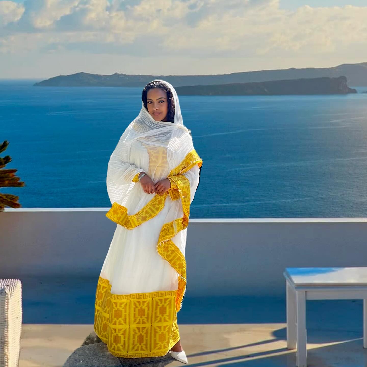 AUTHENTIC ETHIOPIAN TRADITIONAL STYLE WITH GEOMETRIC CULTURAL EMBROIDERY