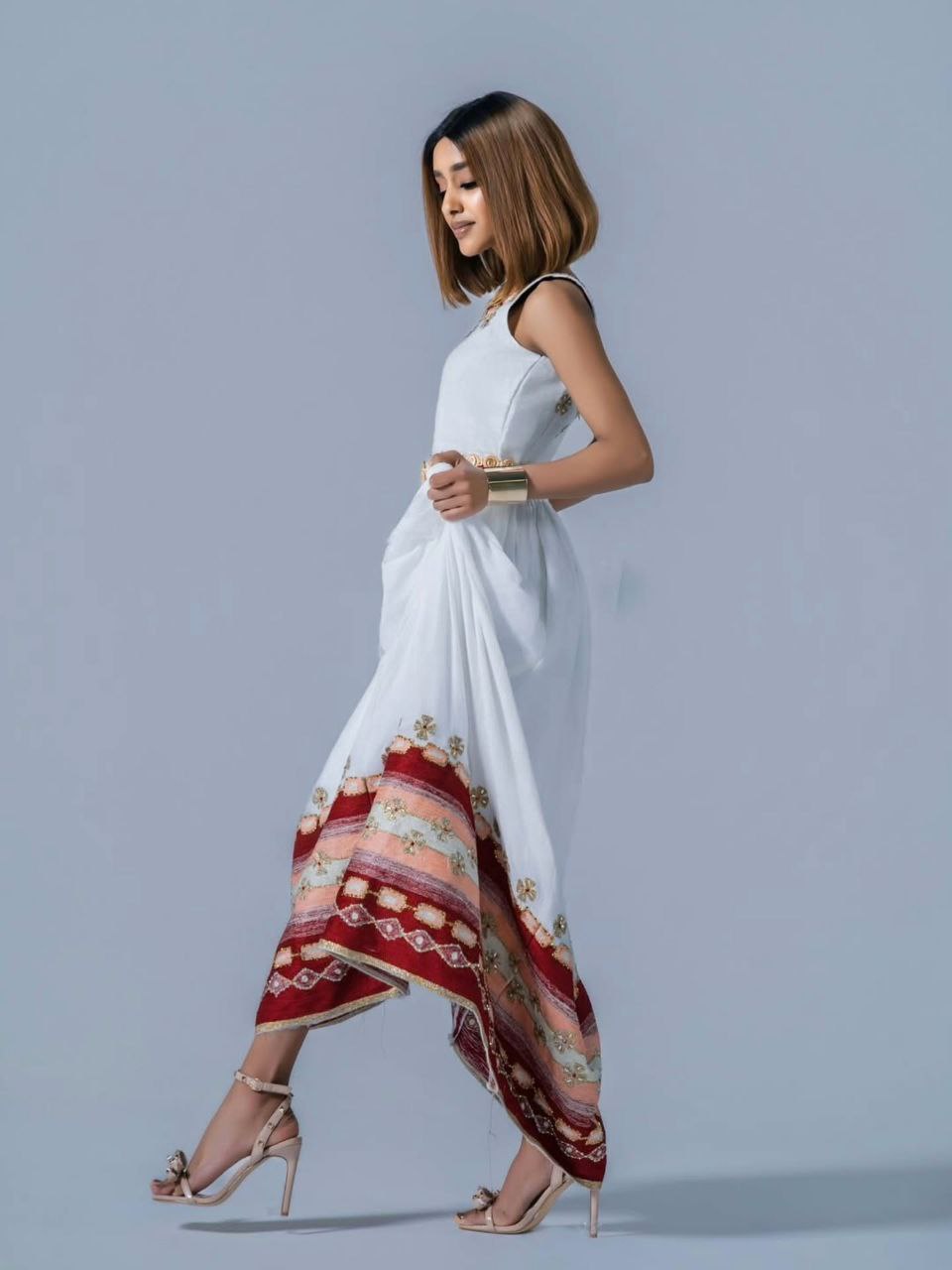 DIBABNESH HABESHA KEMIS INSPIRED |SLEEVELESS HABESHA DRESS | ETHIOPIAN TRADITIONAL CLOTHING