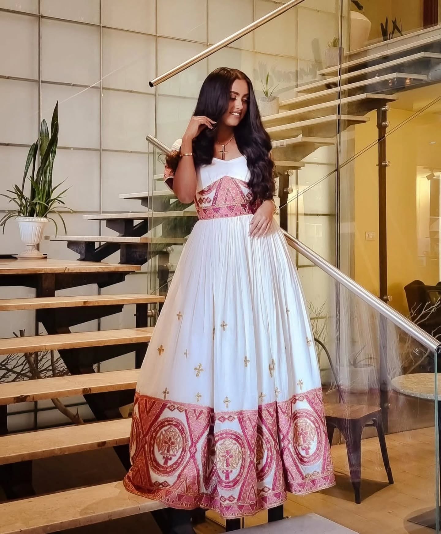 AYNEWERK TRADITIONAL ETHIOPIAN WEDDING DRESS | TRADITIONAL HABESHA DRESS | ETHIOPIAN CLOTHING STYLE