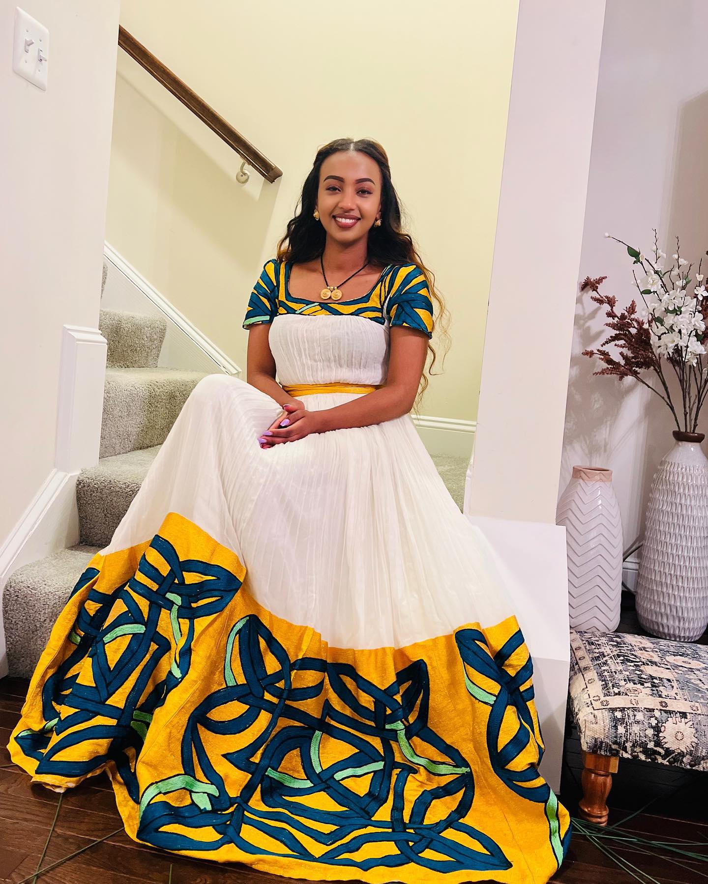 BITU SHORT SLEEVE HABESHA KEMIS | ETHIOPIAN DRESS | TIMELESS HABESHA DRESS