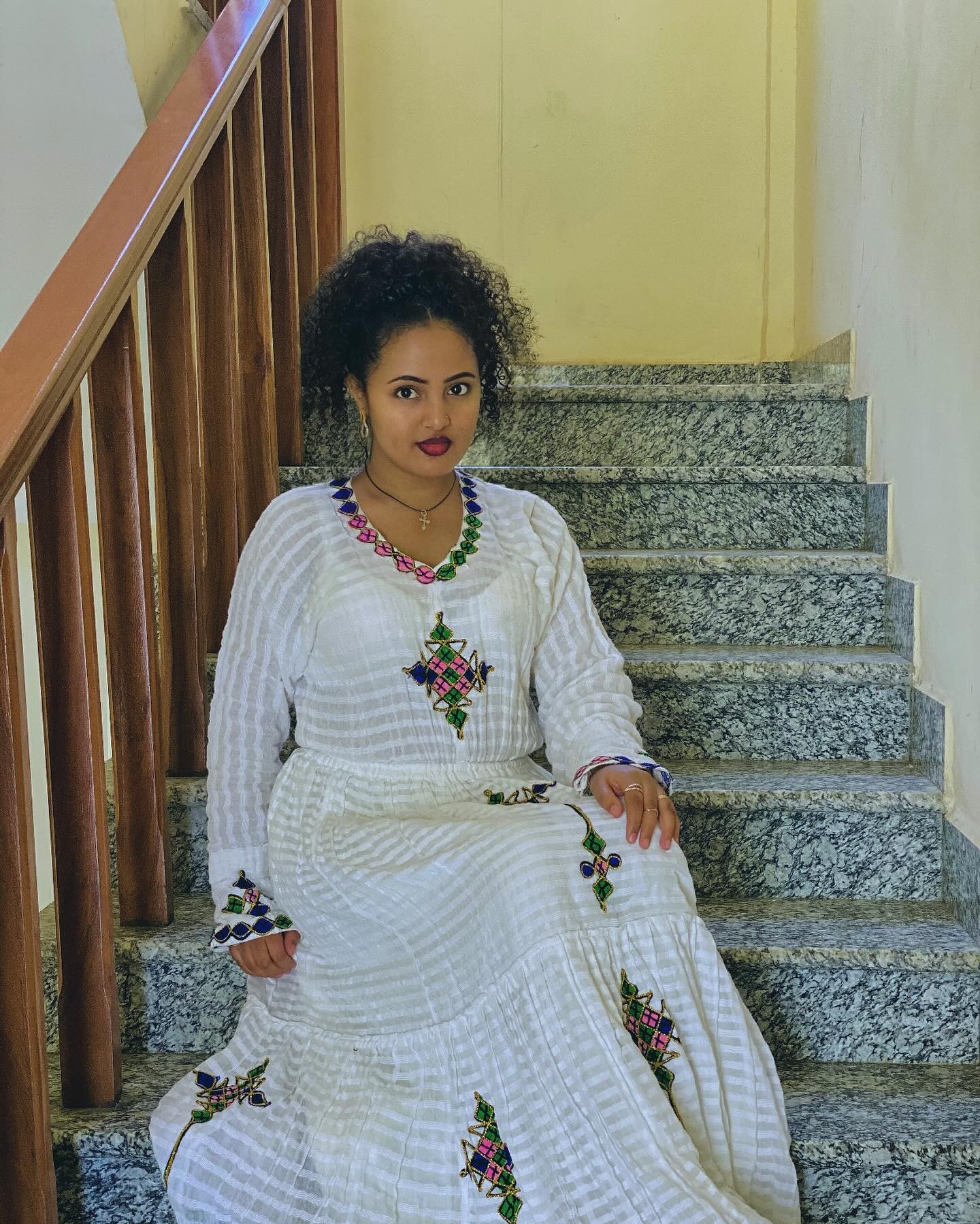 CROSS EMBROIDERY HABESHA DRESS ELEGANTLY DESIGNED AS A CLASSIC HABESHA KEMIS ROOTED IN ETHIOPIAN CLOTHING
