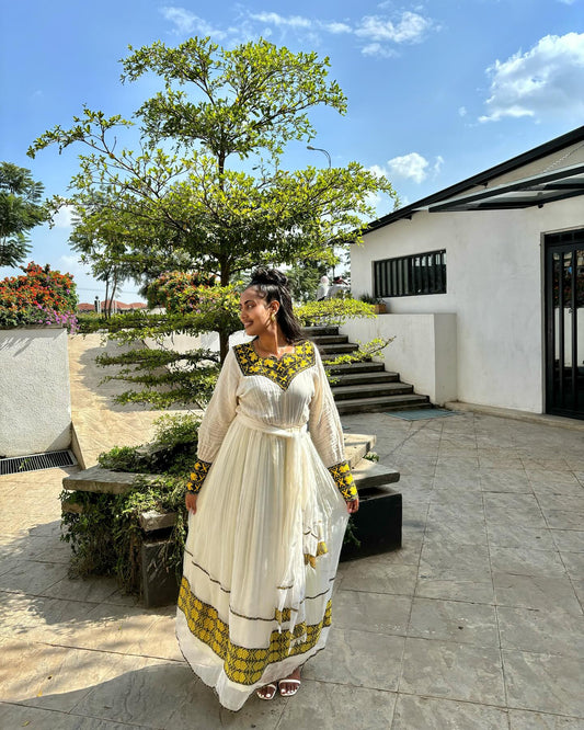 CULTURAL LONG SLEEVE HABESHA DRESS AND HABESHA KEMIS ROOTED IN AUTHENTIC ETHIOPIAN CLOTHING