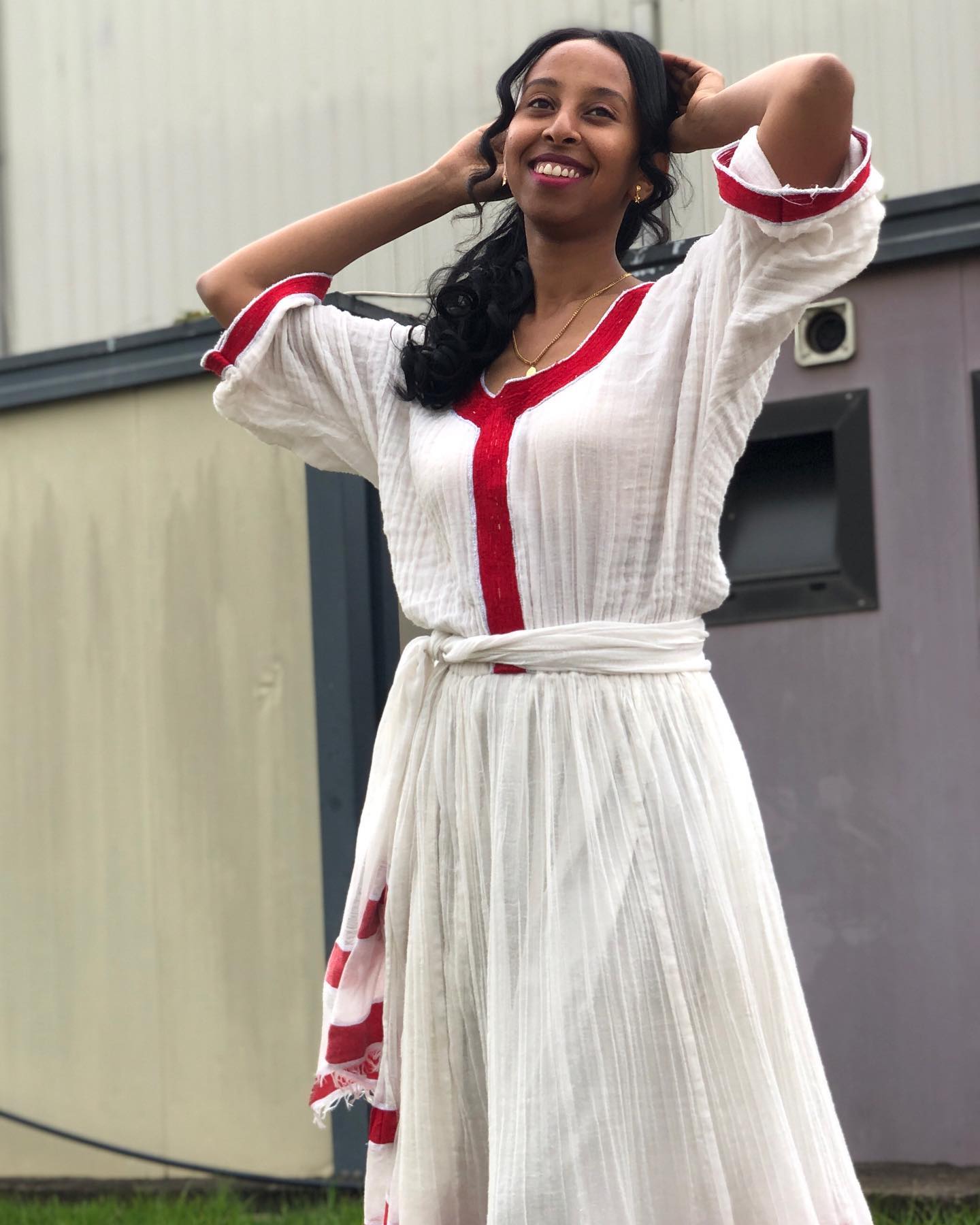 ZEMENAY RED WOVEN HABESHA DRESS | STYLISH ETHIOPIAN CLOTHING HERITAGE | HABESHA KEMIS FOR EVENT