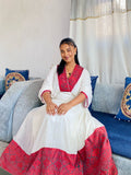 AUTHENTIC RED WOVEN HABESHA KEMIS | TRADITIONAL ETHIOPIAN DRESS & CULTURAL ELEGANCE