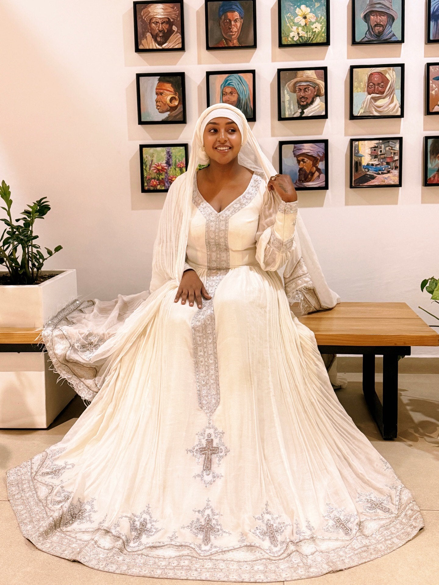 ELEGANT HABESHA DRESS TRADITIONAL EMBROIDERED HERITAGE ATTIRE