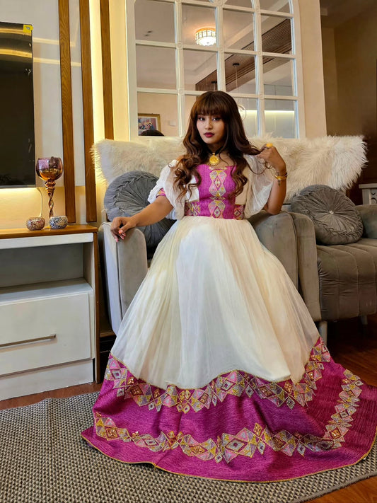 HANDWOVEN HABESHA TRADITIONAL ATTIRE REFLECTING ETHIOPIAN AND ERITREAN CULTURAL IDENTITY