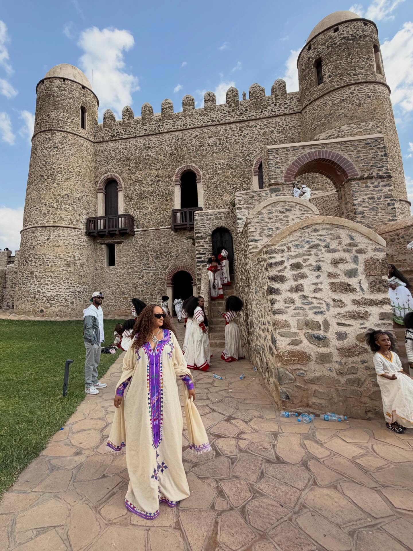 TRADITIONAL LONG SLEEVE HABESHA CEREMONIAL GOWN WITH HANDWOVEN ETHIOPIAN AND ERITREAN CULTURAL DETAILS