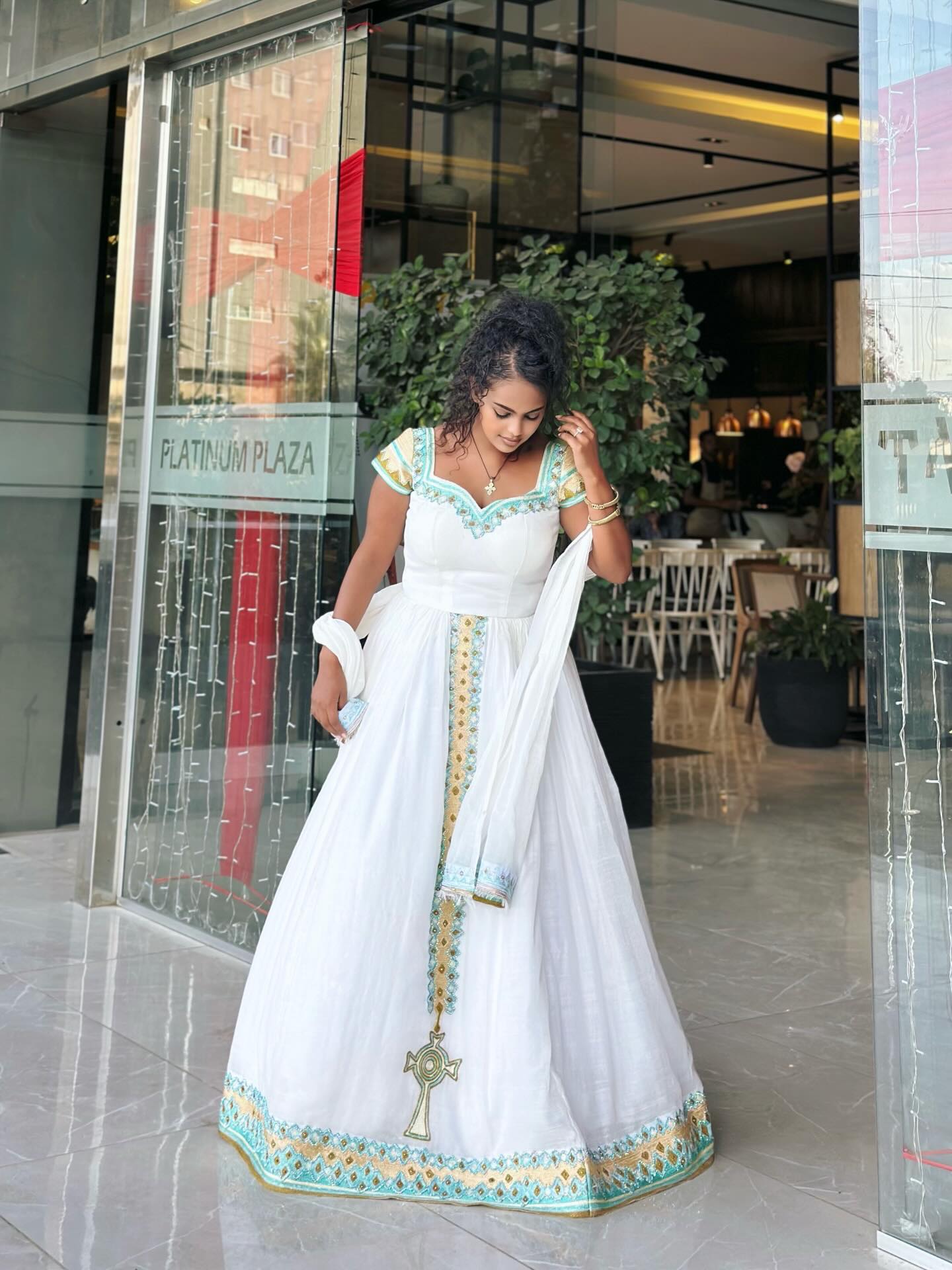 TIRUDIL BEAUTIFUL WHITE HABESHA KEMIS | SHORT SLEEVE AND STUNNING DESIGN HABESHA DRESS | TRADITIONAL ETHIOPIAN CLOTHING