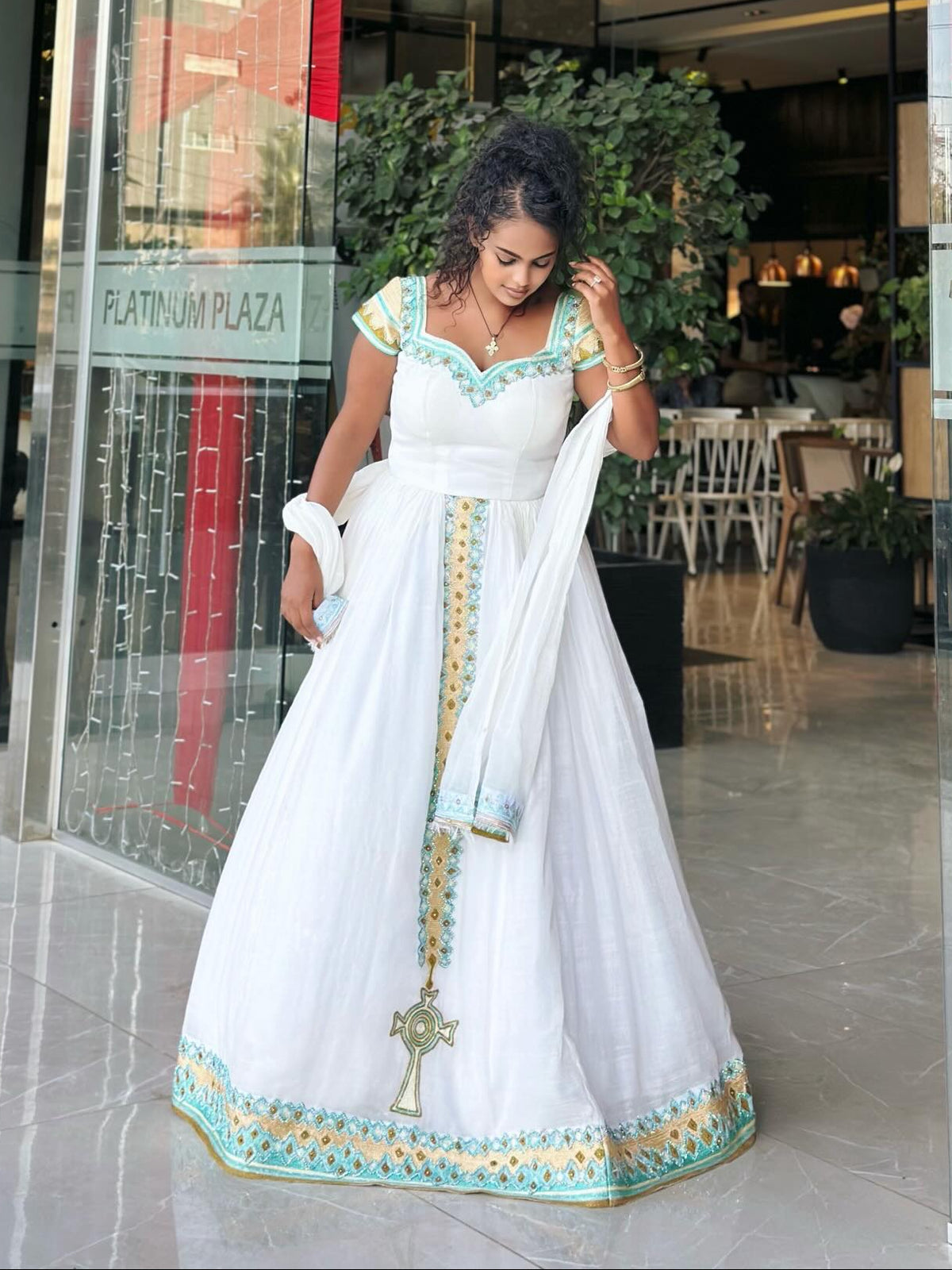 TIRUDIL BEAUTIFUL WHITE HABESHA KEMIS | SHORT SLEEVE AND STUNNING DESIGN HABESHA DRESS | TRADITIONAL ETHIOPIAN CLOTHING