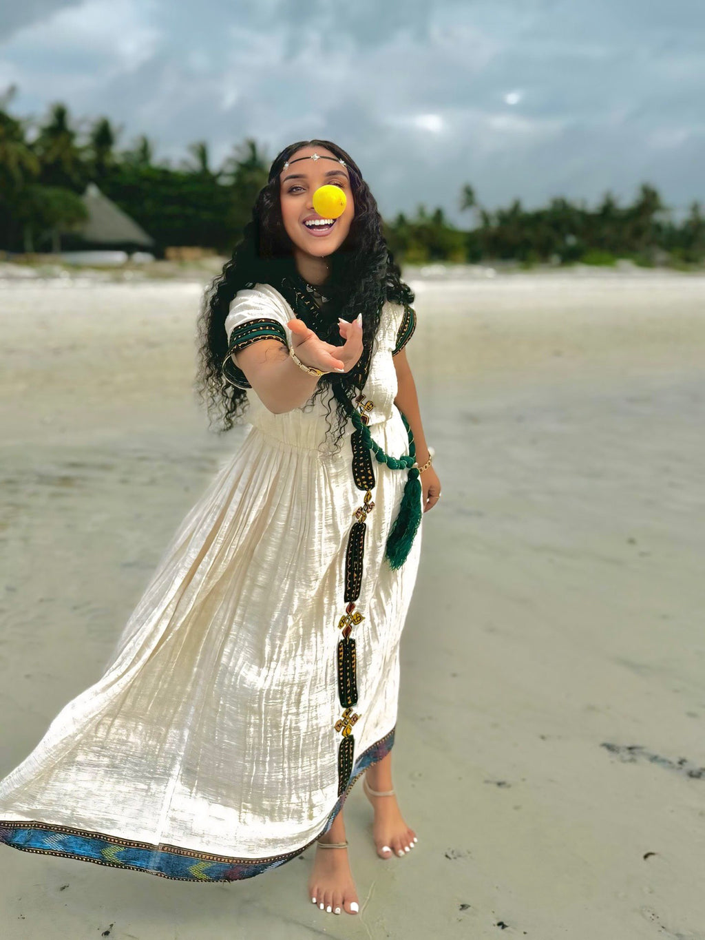 CHUYE SHORT SLEEVE HABESHA DRESS | CROSS DESIGN HABESHA KEMIS | STYLISH ETHIOPIAN CLOTHING