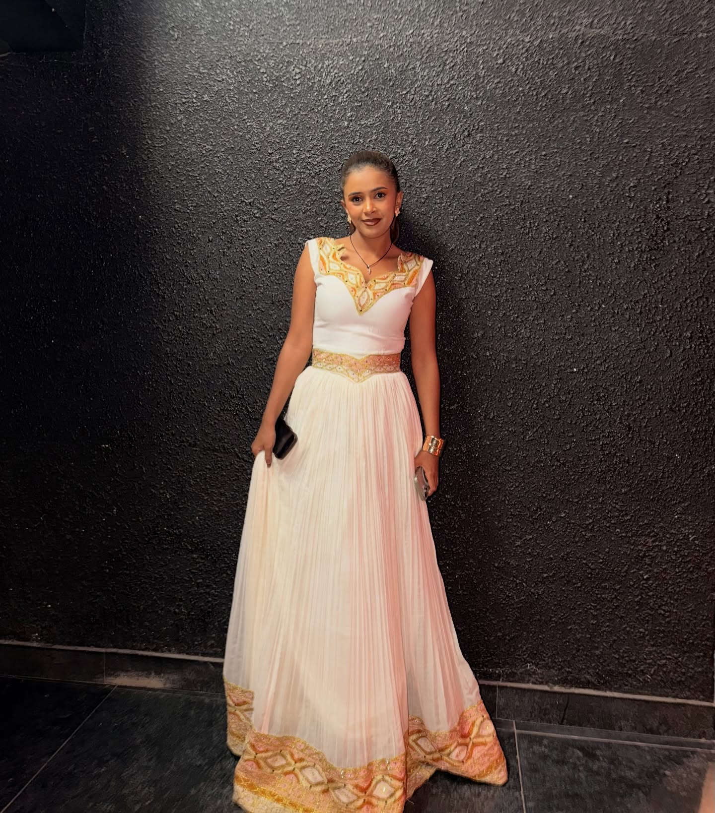 SLEEVELESS HABESHA KEMIS WITH GOLDEN EMBROIDERY | ETHIOPIAN TRADITIONAL DRESS GLAMOUR | HABESHA DRESS STYLE