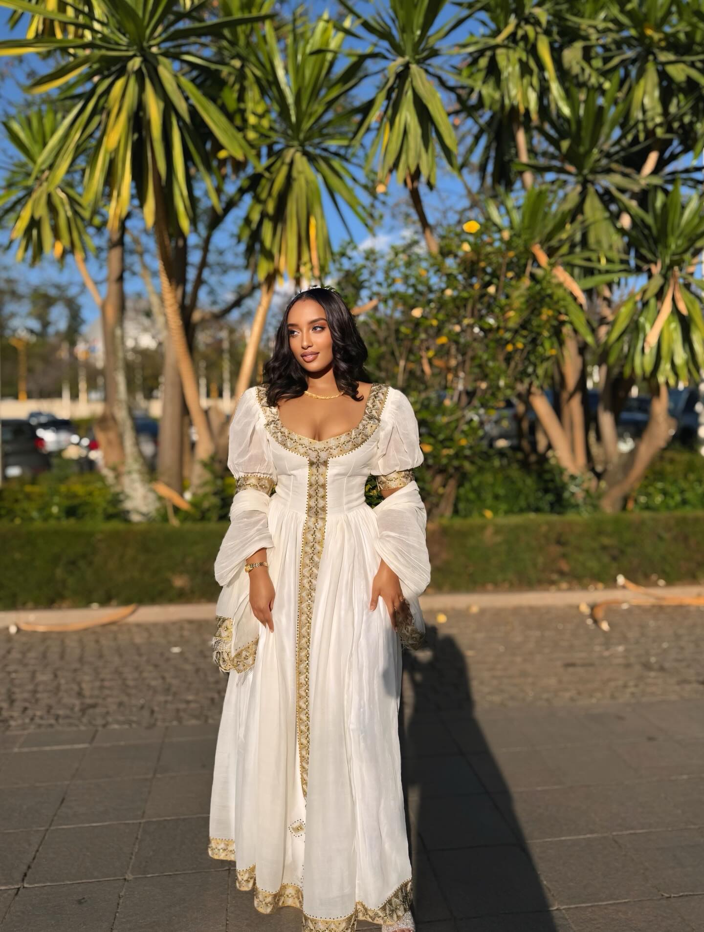 LUXURIOUS HABESHA DRESS & ETHIOPIAN TRADITIONAL DRESS | PUFF SLEEVE HABESHA KEMIS DESIGN