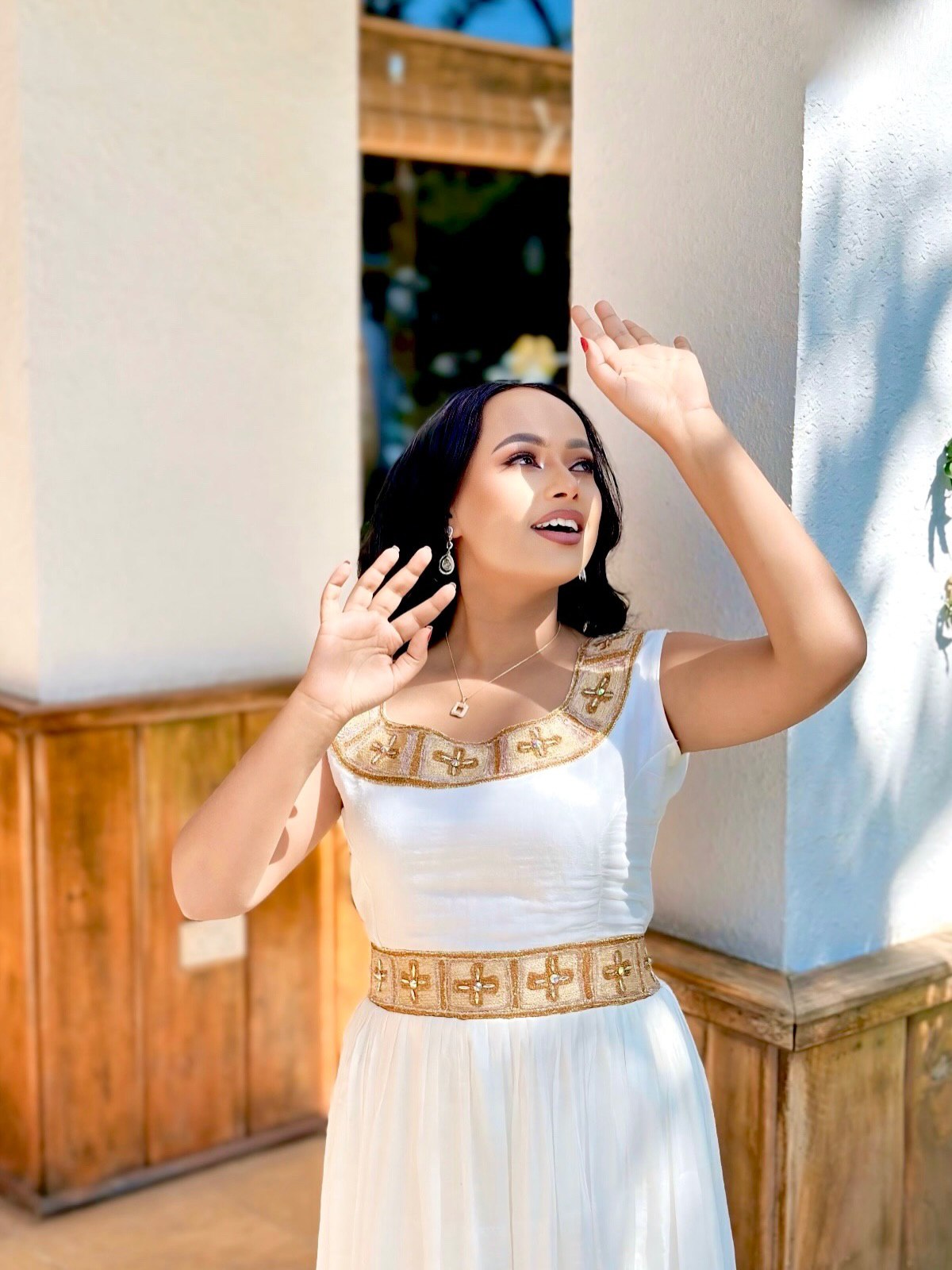 LIYAT SLEEVELESS HABESHA KEMIS WITH GOLDEN EMBROIDERY | HABESHA DRESS COLLECTION | ETHIOPIAN TRADITIONAL DRESS