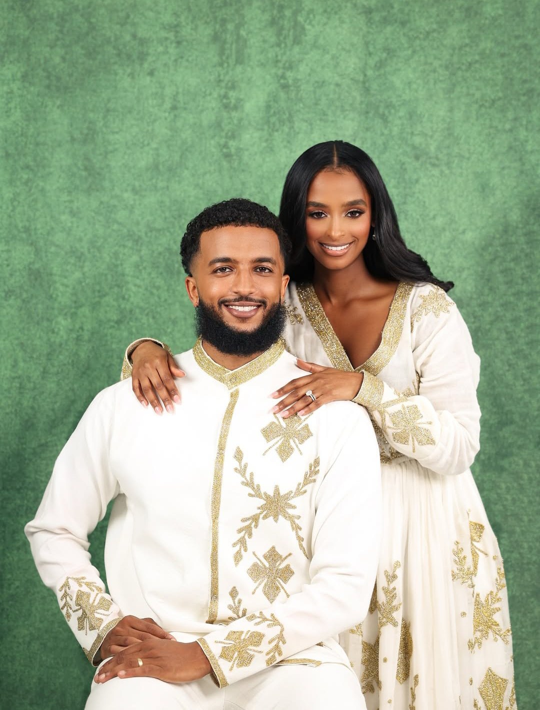 ETABA HABESHA COUPLE OUTFIT | MATCHING ETHIOPIAN WEDDING ATTIRE | ETHIOPIAN DRESS FOR COUPLE'S