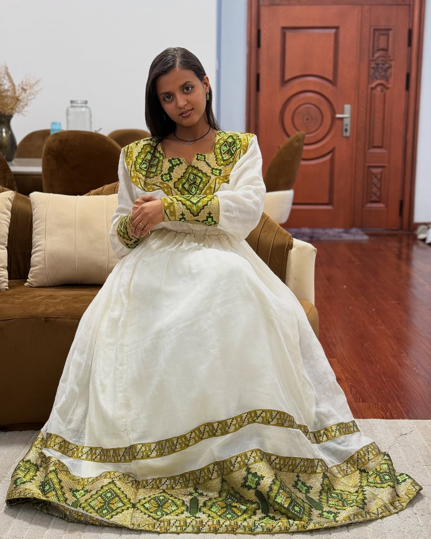 SEMHAR STUNNING HABESHA KEMIS | LONG SLEEVE HABESHA DRESS | MULTICOLOR WOVEN HABESHA KEMIS
