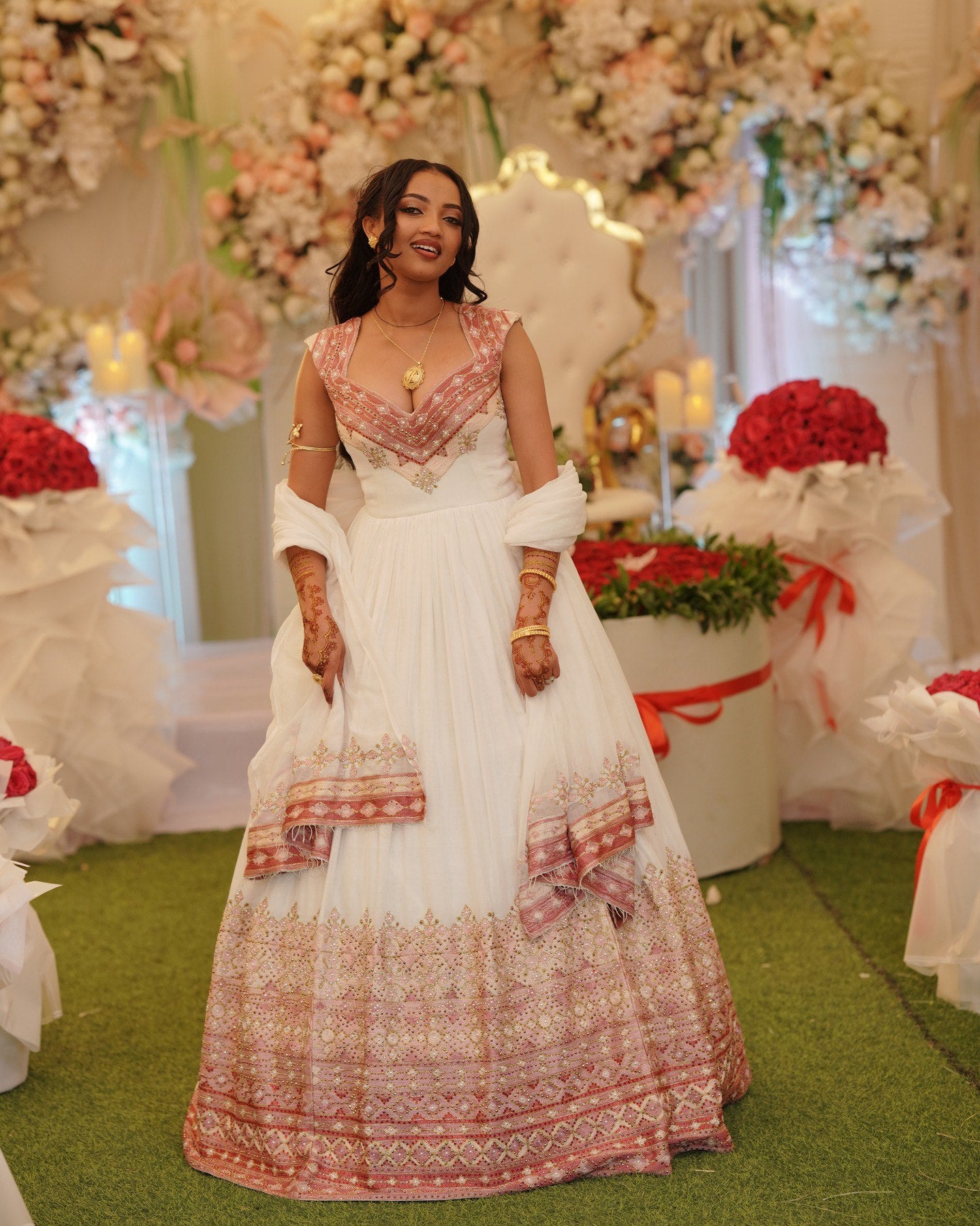 ETHIOPIAN WEDDING DRESS IN HABESHA CLOTH – TRADITIONAL ETHIOPIAN WEDDING DRESS