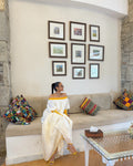 OFF-SHOULDER WHITE HABESHA DRESS | TRADITIONAL ETHIOPIAN CLOTHING | YELLOW TRIM HABESHA KEMIS