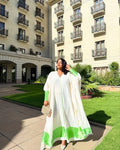 Eyerus - Green Embroidered Habesha Kemis for Celebrations | Ethiopian Traditional Dress Hab299