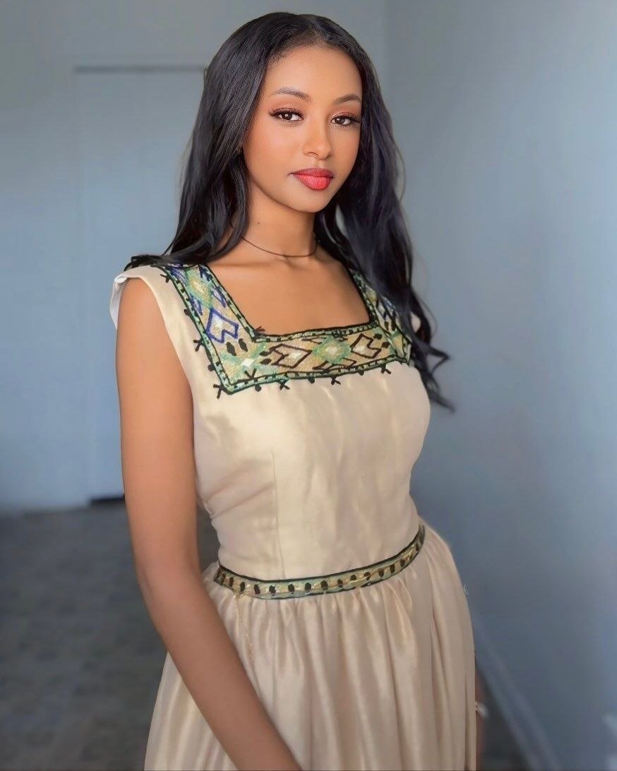 ELSABETH ETHIOPIAN TRADITIONAL DRESS | MINIMALIST HABESHA KEMIS | SIMPLE HABESHA DRESS