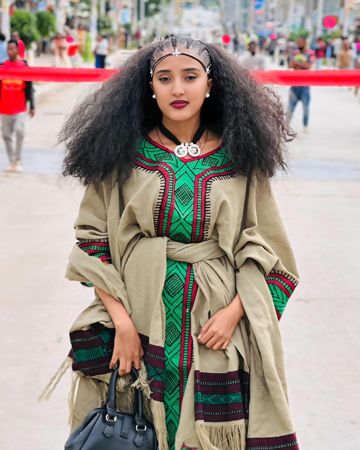 MAHLET GREEN ETHIOPIAN DRESS | EMBROIDERED HABESHA DRESS FOR CULTURAL CELEBRATIONS | TRADITIONAL HABESHA KEMIS