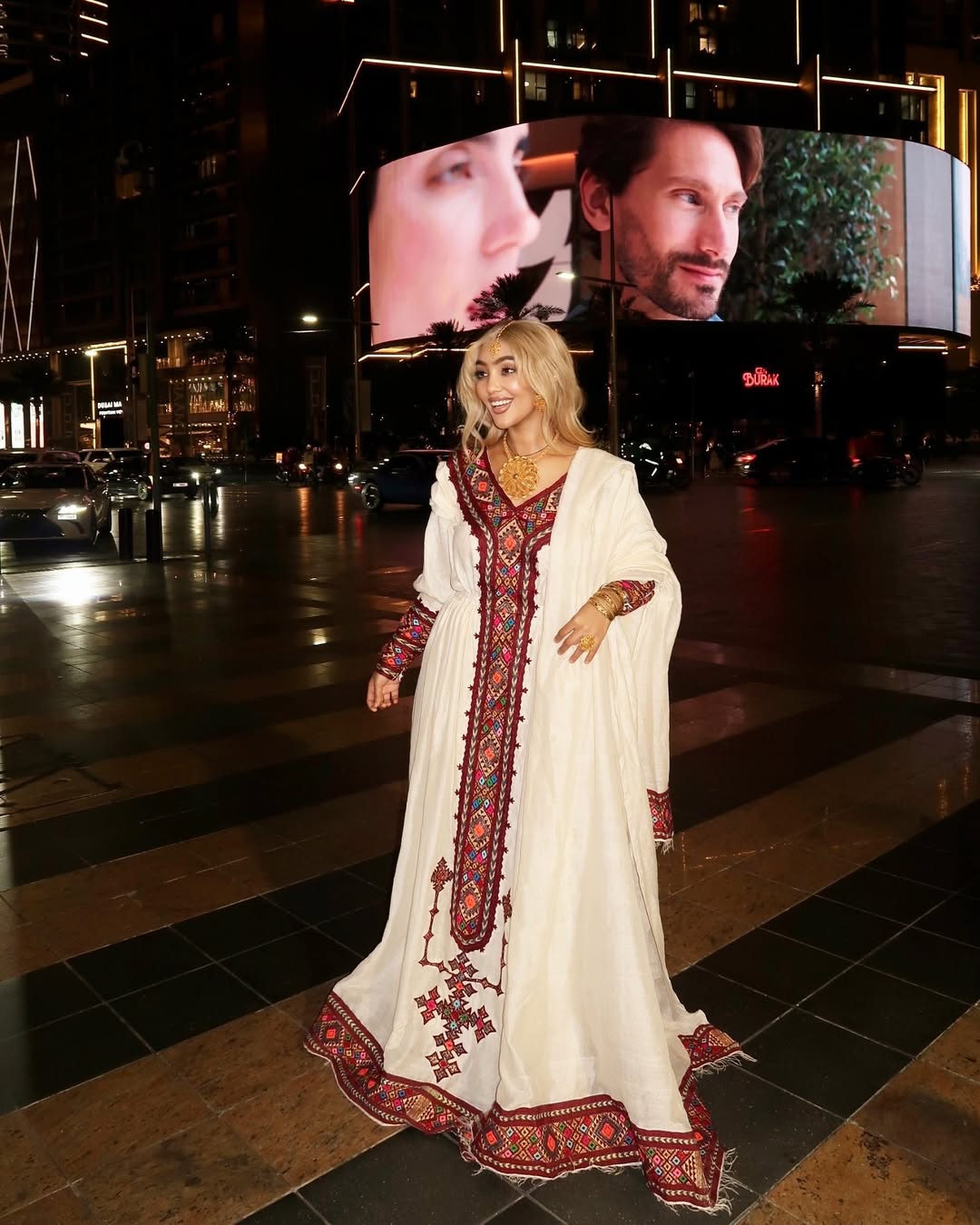 WUBET DARK RED ETHIOPIAN DRESS