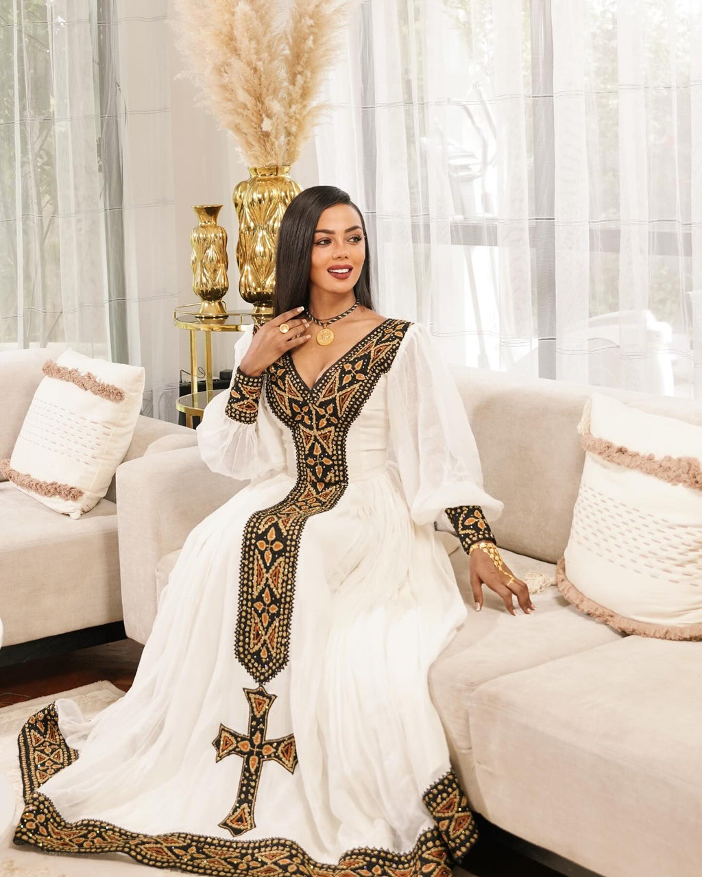 black and gold habesha dress HEAVEN ETHIOPIAN KEMIS WITH EMBROIDERY – TRADITIONAL CROSS – HABESHA FASHION Chiffon dress